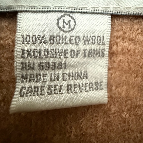 WOMENS Lisa International Tan Boiled Wool Vest Medium - Picture 5 of 7